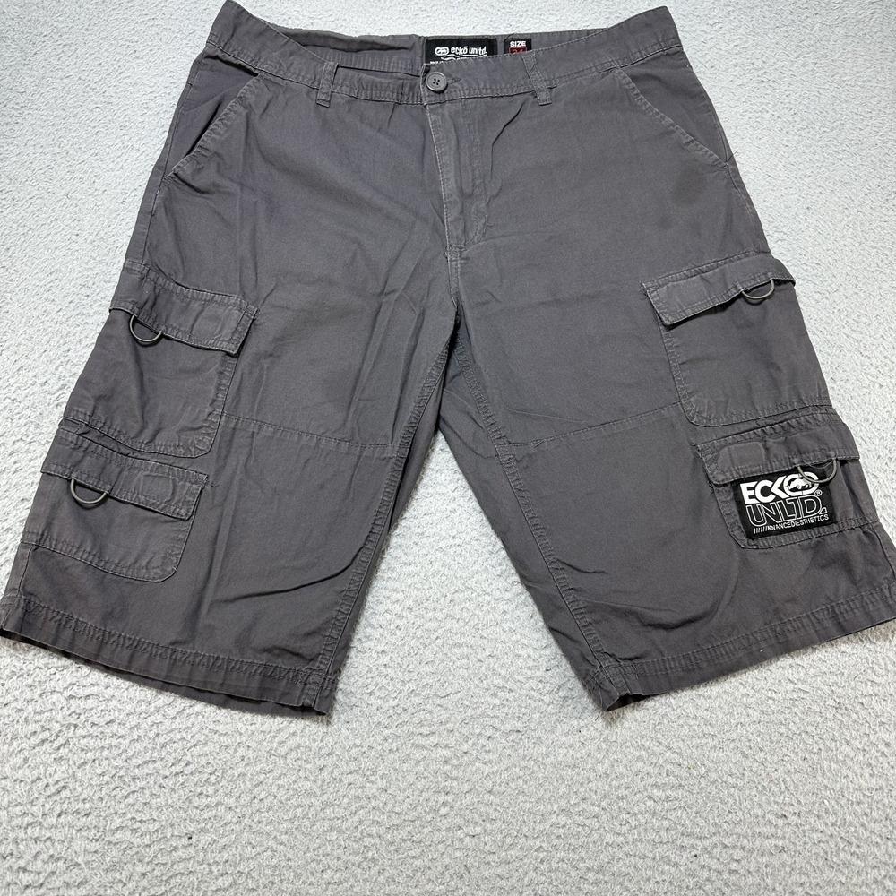 Ecko Unltd Shorts Mens 34 Gray Cargo Advanced Aesthetics Outdoor Utility Pockets